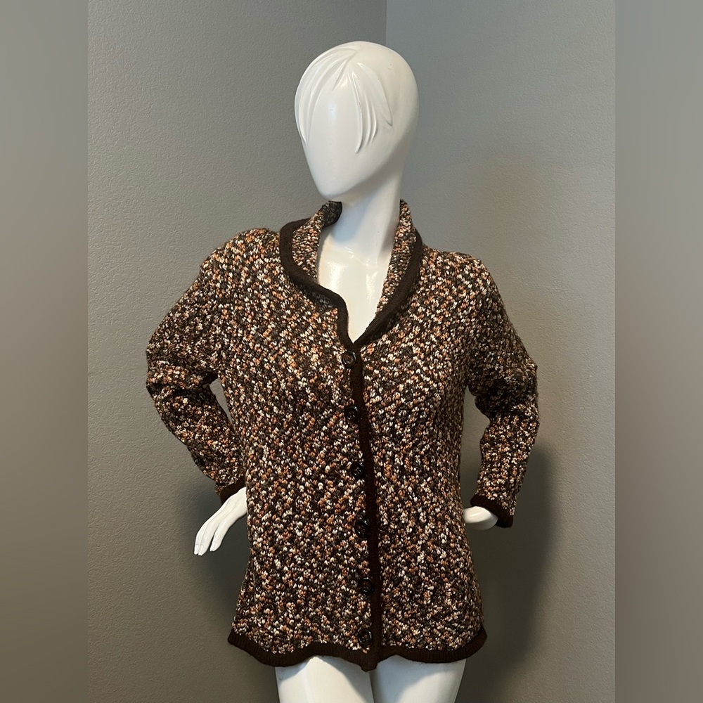Alexandra Bartlett Women” s Multicolor LS Knit Cottage Cardigan Sweater Size 1X - Picture 1 of 12